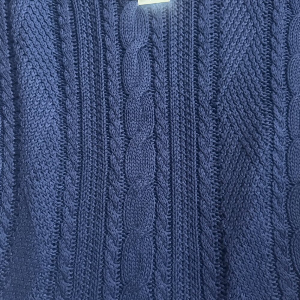 LAUREN RALPH LAUREN NAVY BLUE SWEATER W/GOLD SIDE BUTTONS - Picture 4 of 6
